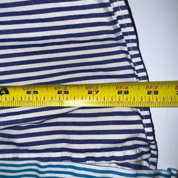 Anthropologie Bardot Spliced Boyfriend Shirt | Blue Stripe Contrast Button-Down - Picture 12 of 12